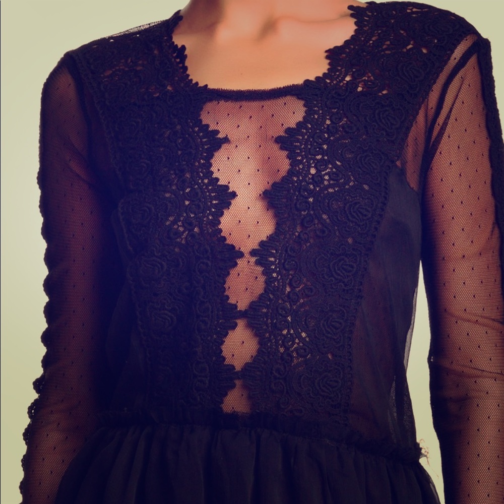 NWT Free People Midnight Memory lace top - Picture 8 of 15